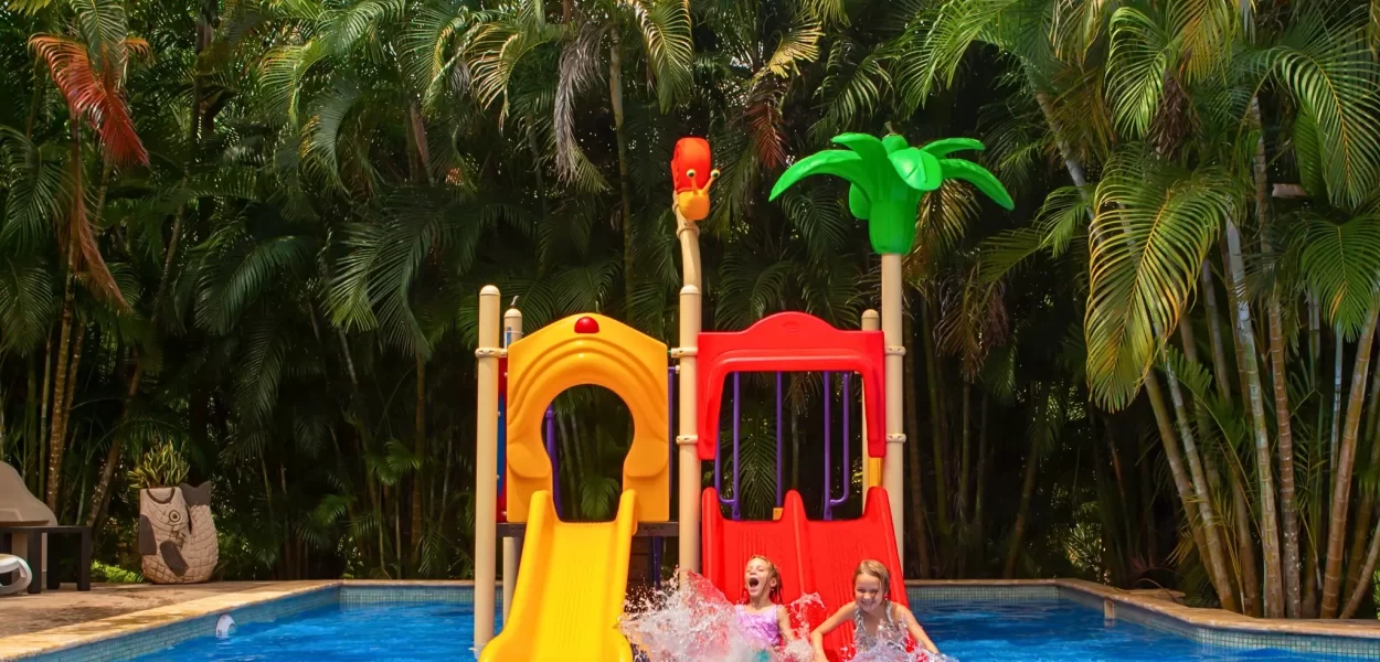 Kids in swimming pool leyenda hotel in Costa Rica